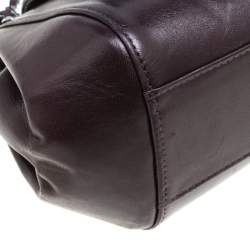 Pre Owned Chanel Dark Brown Vertical Quilted Leather Accordion Flap Bag