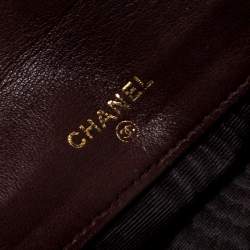Chanel Maroon Leather CC Timeless Vintage Wallet 