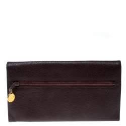 Chanel Maroon Leather CC Timeless Vintage Wallet 