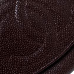 Chanel Maroon Leather CC Timeless Vintage Wallet 