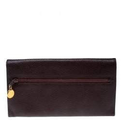 Chanel Maroon Leather CC Timeless Vintage Wallet 