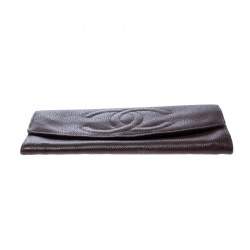 Chanel Maroon Leather CC Timeless Vintage Wallet 