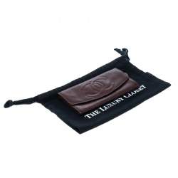 Chanel Maroon Leather CC Timeless Vintage Wallet 