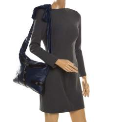 Pre Owned حقيبة كتف شانيل غيرل جلد سوداء/ زرقاء