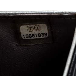 Chanel Black Camellia Embossed Leather Flap Wallet