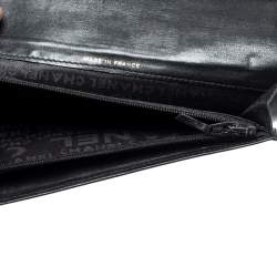 Chanel Black Quilted Charm Icon Leather CC Bifold Wallet