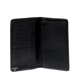 Chanel Black Quilted Charm Icon Leather CC Bifold Wallet