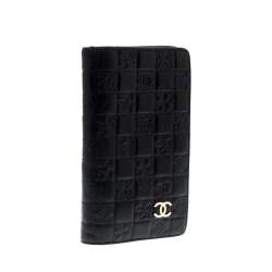 Chanel Black Quilted Charm Icon Leather CC Bifold Wallet