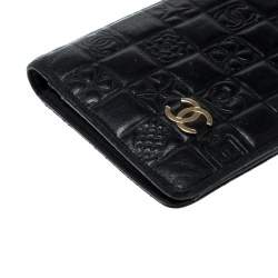Chanel Black Quilted Charm Icon Leather CC Bifold Wallet