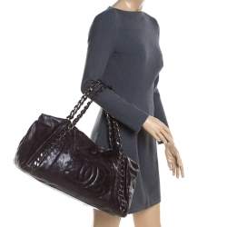 Chanel Dark Brown Leather Modern Chain East West Tote Chanel