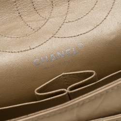 Pre Owned حقيبة شانيل 226 جلد ريشيو 2.55 مبطن جلد ذهبي مبطن بقلاب