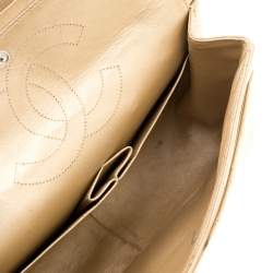 Pre Owned حقيبة شانيل 226 جلد ريشيو 2.55 مبطن جلد ذهبي مبطن بقلاب