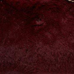 Pre Owned Chanel Maroon Fur Chain Shoulder Bag