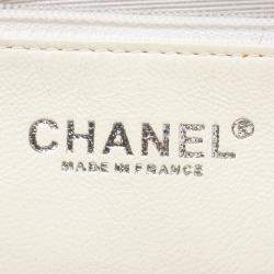 Chanel Light Grey/White Quilted Canvas and Leather Messenger Bag
