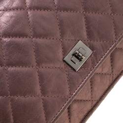 Pre Owned Chanel Metallic Pink Quilted Leather Reissue WOC Clutch Bag
