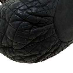 Chanel Olive Green/Black Quilted Leather Hobo