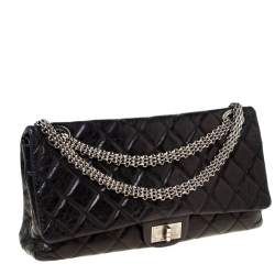 مملوكة مسبقًا Chanel Black Quilted Leather Reissue 2.55 Classic 228 Flap Bag
