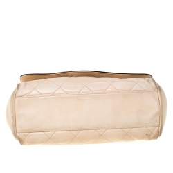 Pre Owned Chanel Beige/Black Quilted Leather Reissue Shoulder Bag
