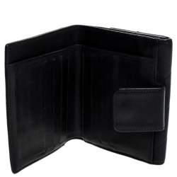 Chanel Black Quilted Leather Compact Wallet