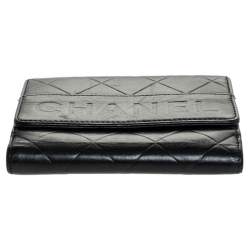 Chanel Black Quilted Leather Compact Wallet