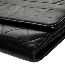 Chanel Black Quilted Leather Compact Wallet