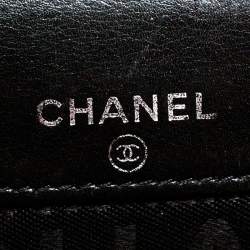Chanel Black Quilted Leather Compact Wallet