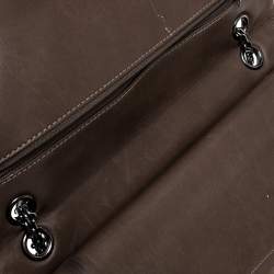 Pre Owned Chanel Brown Quilted Patent Leather Reissue 2.55 Classic 227 Flap Bag