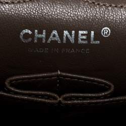 Pre Owned Chanel Brown Quilted Patent Leather Reissue 2.55 Classic 227 Flap Bag