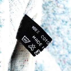 Pre Owned حقيبة يد شانيل بيتش تويد بيضاء/ زرقاء