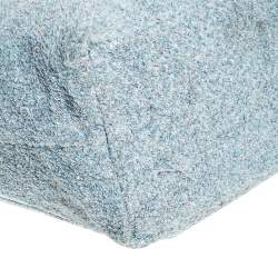 Pre Owned حقيبة يد شانيل بيتش تويد بيضاء/ زرقاء