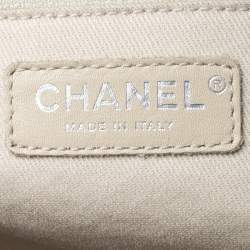 Pre Owned Chanel Grey Patent Leather Large In The Business Tote