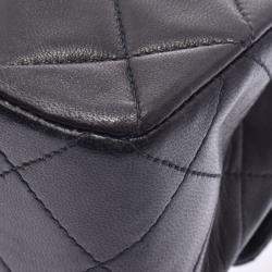 Pre Owned Chanel Black Quilted Lambskin Leather Chain Shoulder Bag