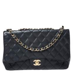 Chanel Red Quilted Caviar Jumbo Classic Double Flap Bag Pale Gold Hardware, 2019 (Very Good)