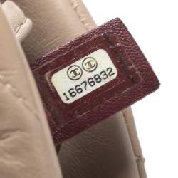 Pre Owned Chanel Beige Quilted Crackled Leather Medium Just Mademoiselle Bowling Bag