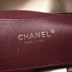 Pre Owned Chanel Beige Quilted Crackled Leather Medium Just Mademoiselle Bowling Bag