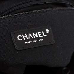 Pre Owned Chanel Black/Orange Perforated Leather CC Chain Tote