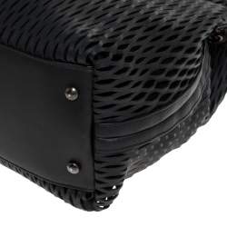 Pre Owned Chanel Black/Orange Perforated Leather CC Chain Tote