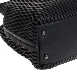 Pre Owned Chanel Black/Orange Perforated Leather CC Chain Tote