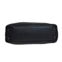 Pre Owned Chanel Black/Orange Perforated Leather CC Chain Tote