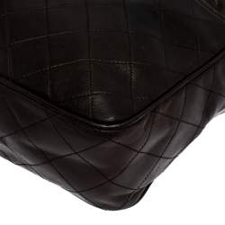 مملوكة مسبقًا Chanel Dark Brown Quilted Leather Tassel Vintage Camera Bag