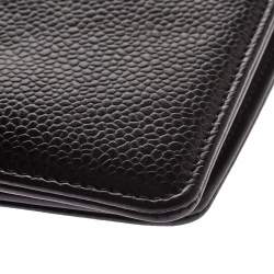 Pre Owned Chanel Dark Grey Caviar Timeless CC L Yen Wallet