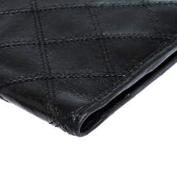 Chanel Black Quilted Leather Vintage Bifold Wallet