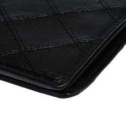 Chanel Black Quilted Leather Vintage Bifold Wallet