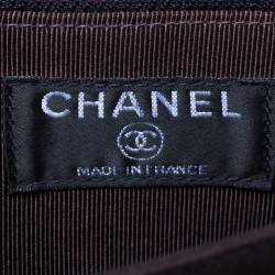 Pre Owned Chanel Dark Plum Chocolate Bar Quilted Suede Vintage Multipocket Flap Bag