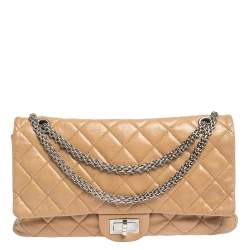 Chanel Beige Quilted Iridescent Leather Reissue 2.55 Classic 227