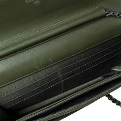 Chanel Moose Green Quilted Leather Boy Wallet on Chain