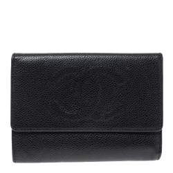 Chanel Black Caviar Leather CC Timeless Wallet