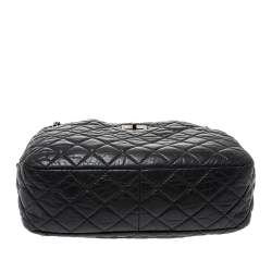 Pre Owned Chanel Grey Quilted Leather Large Reissue Camera Bag