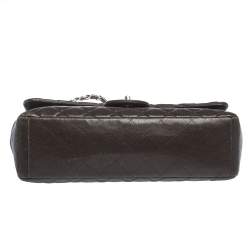 Pre Owned Chanel Brown Quilted Leather Maxi Classic Single Flap Bag