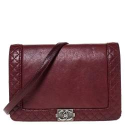 Chanel boy online burgundy